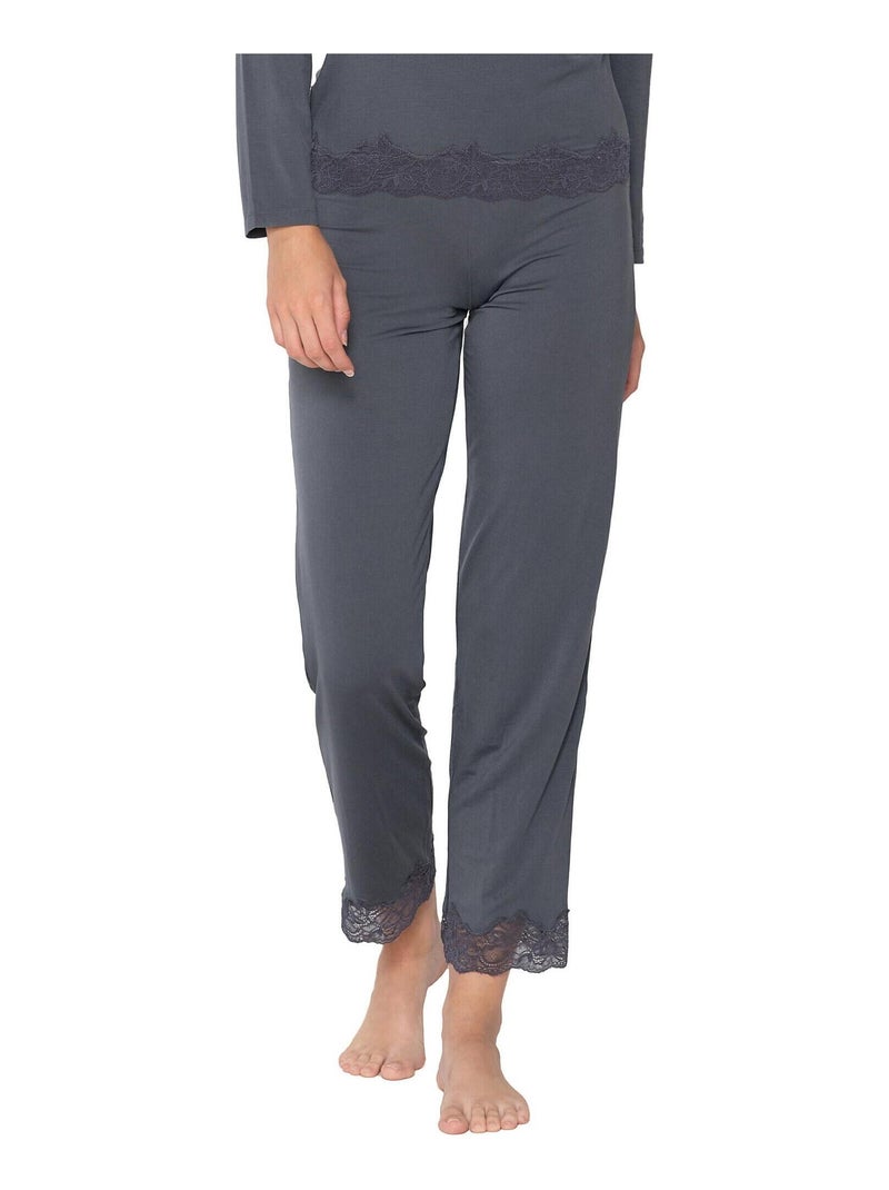Pantalon homewear Micro Touch Gris - Kiabi