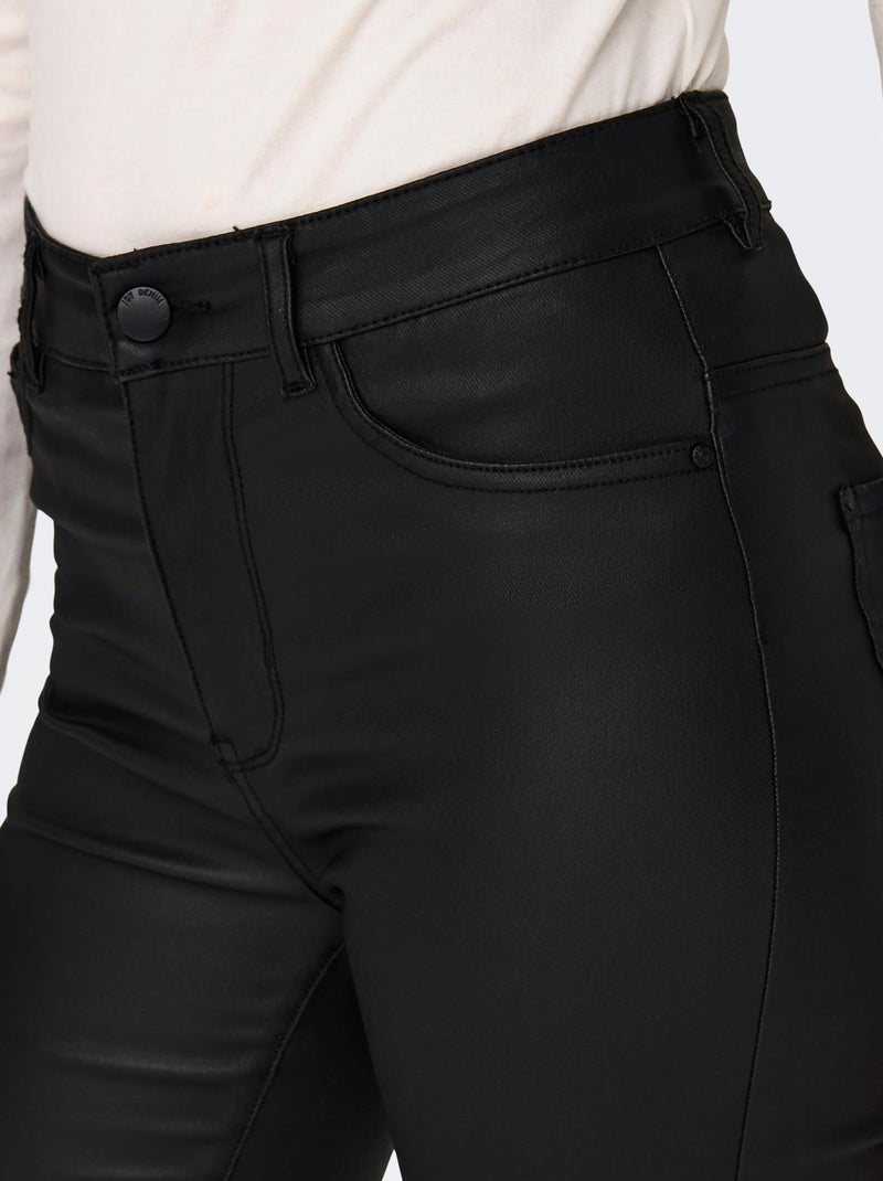Pantalon huilé taille haute noir - Kiabi