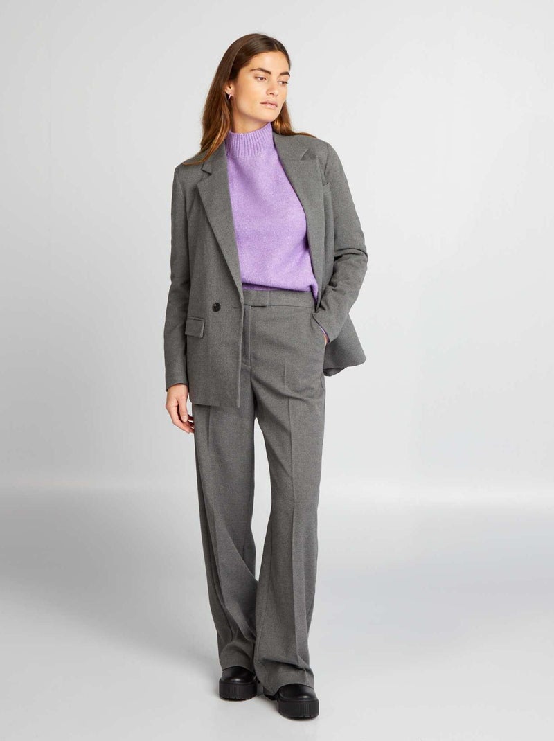 Pantalon imitation lainage Gris - Kiabi