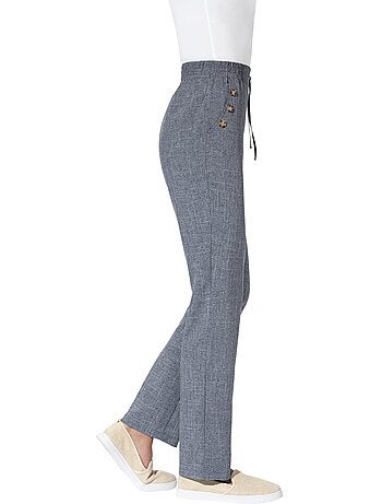 Pantalon Imitation Lin - Taille Courte - Moda Vilona