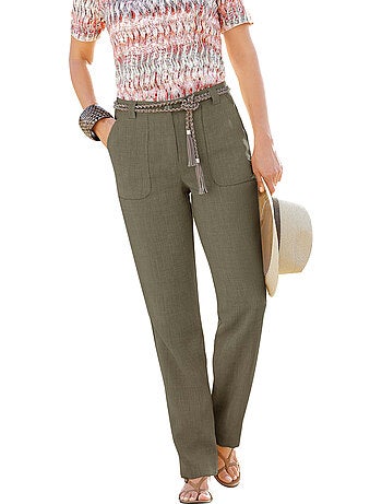 Pantalon Imitation Lin - Taille Courte - Witt