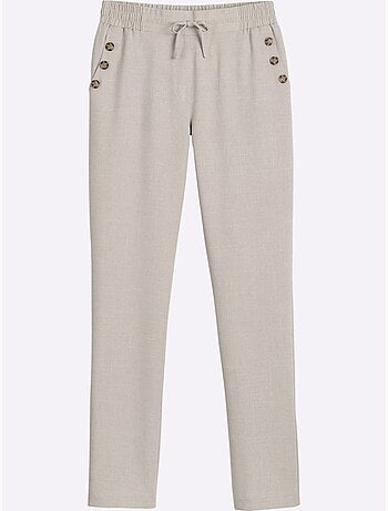 Pantalon Imitation Lin - Taille Standard - Moda Vilona