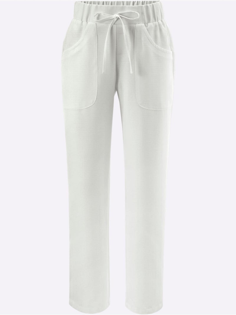 Pantalon Imitation Lin - Taille Standard - Moda Vilona Ecru - Kiabi