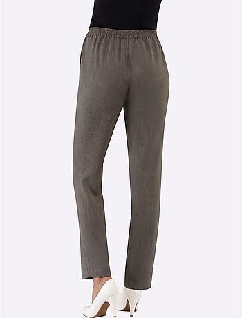 Pantalon imitation lin décontracté avec ceinture élastique - taille standard - witt