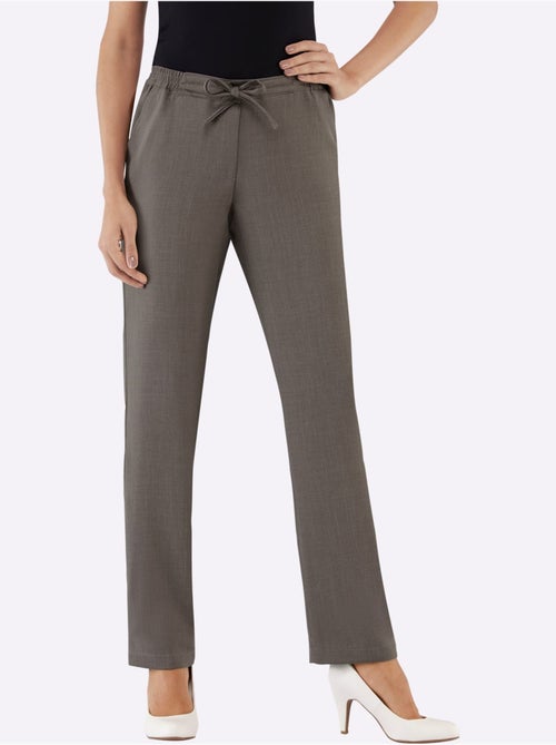 Pantalon imitation lin décontracté avec ceinture élastique - taille standard - witt - Kiabi