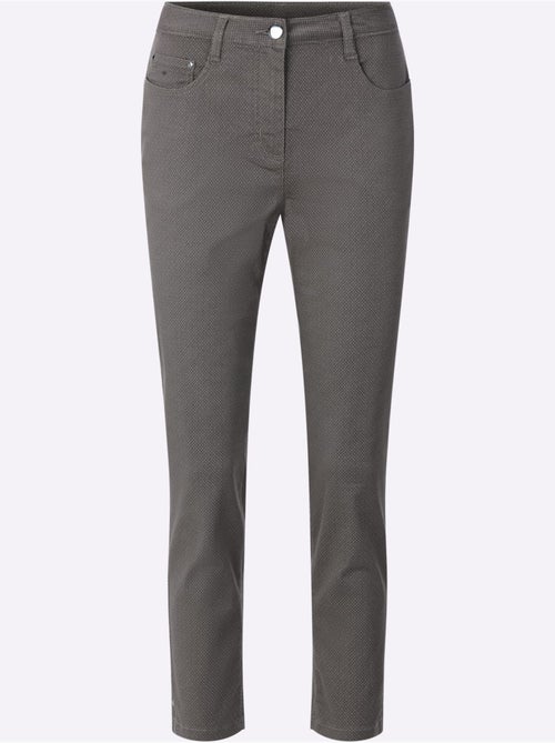Pantalon imprimé 7/8 à 5 poches avec rivets décoratifs - Taille courte - Witt - Kiabi Pantalon imprimé 7/8 à 5 poches avec rivets décoratifs - Taille courte - Witt - Kiabi