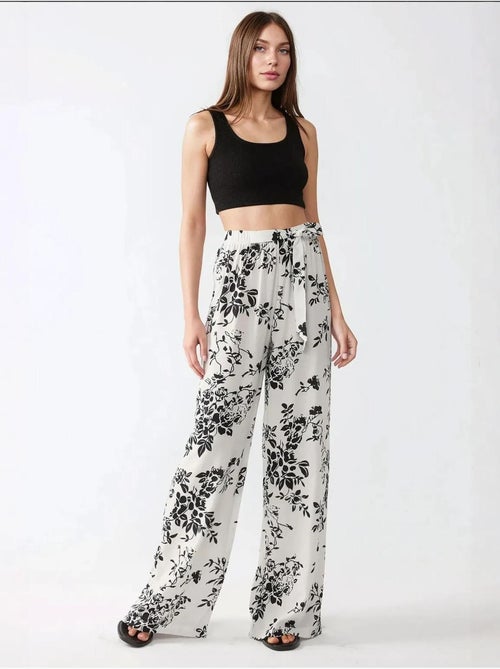 Pantalon imprimé à jambes larges - Kiabi