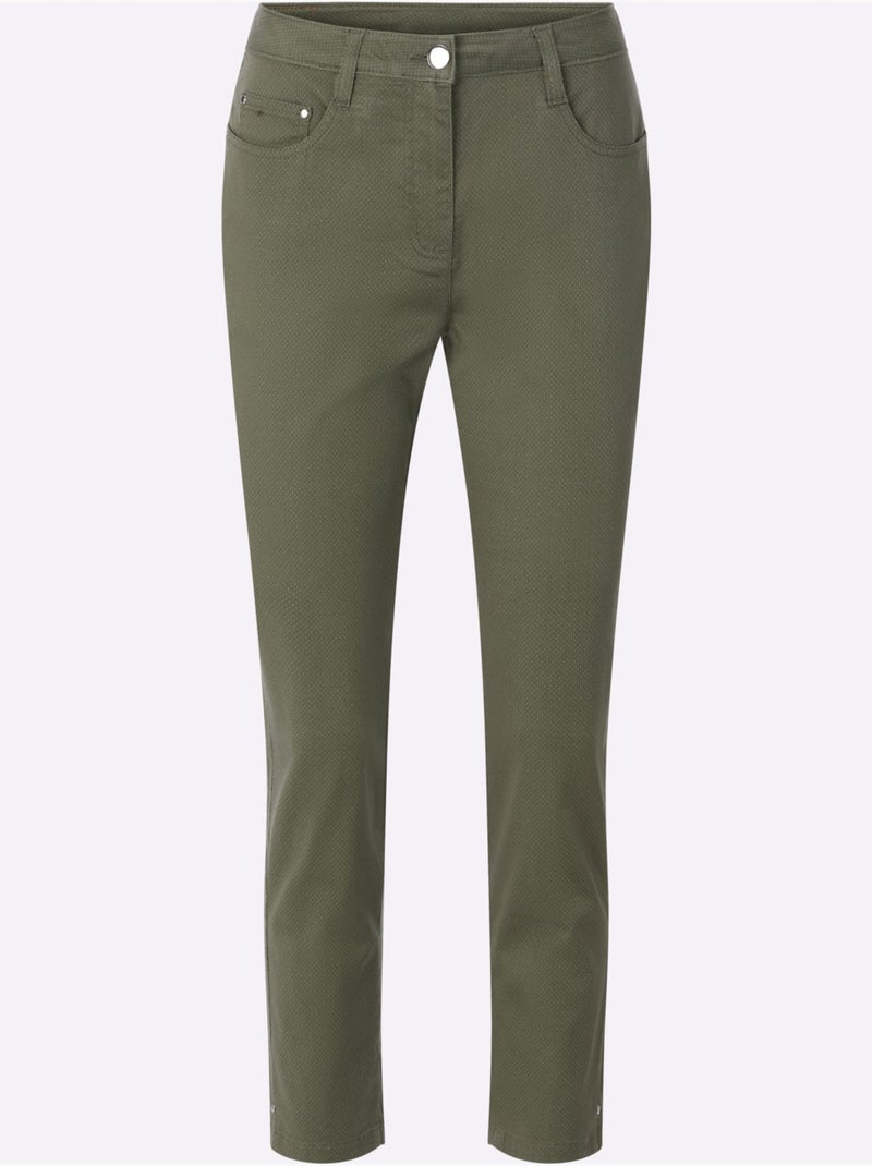 Pantalon imprimé à la coupe classique et aux détails raffinés - Taille standard - Witt Vert kaki - Kiabi