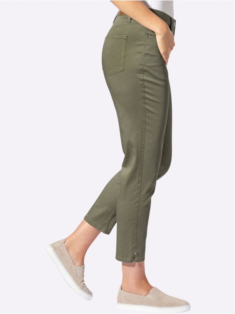 Pantalon imprimé à la coupe classique et aux détails raffinés - Taille standard - Witt Vert kaki - Kiabi