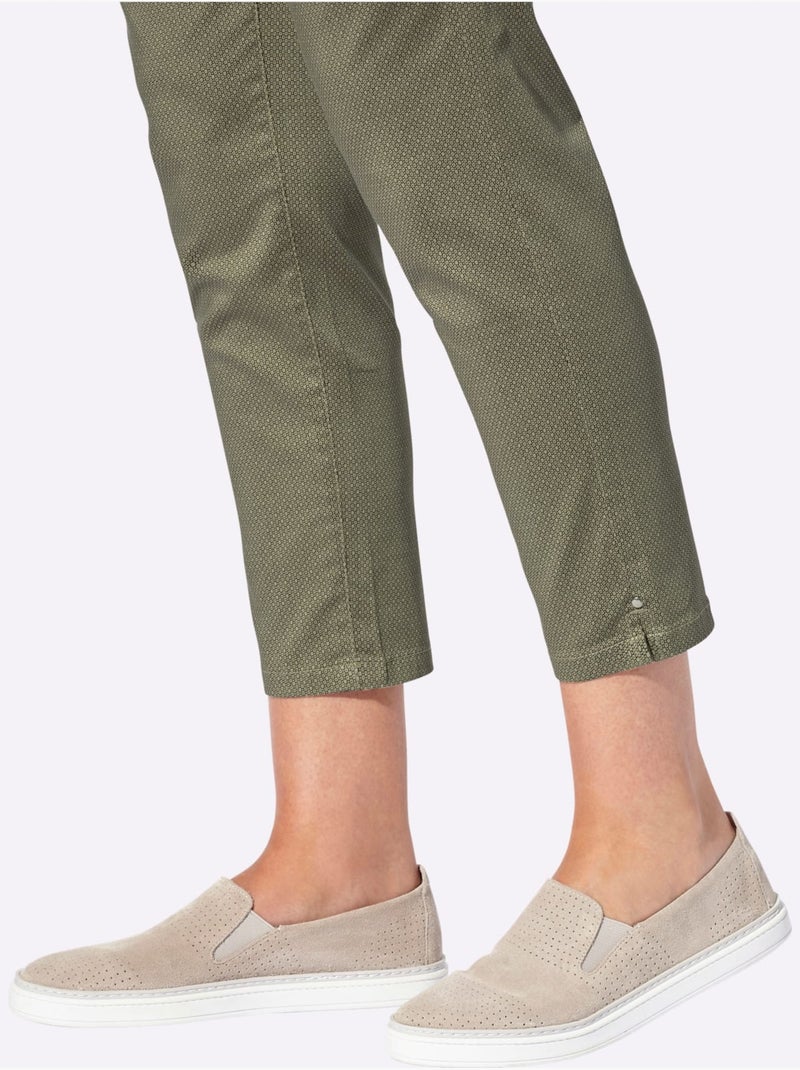 Pantalon imprimé à la coupe classique et aux détails raffinés - Taille standard - Witt Vert kaki - Kiabi