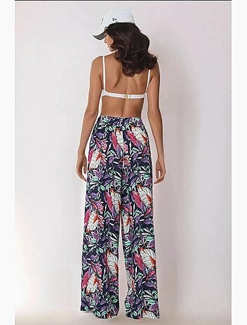 Pantalon imprimé à taille élastique et jambes larges hiccup