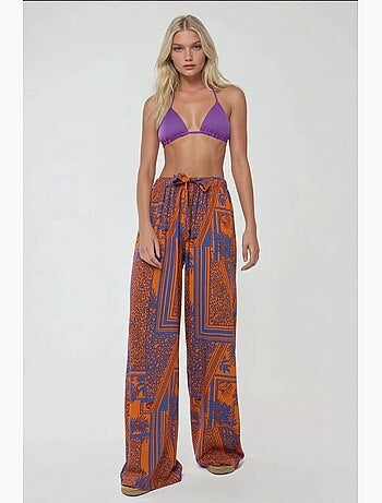 Pantalon imprimé à taille élastique et jambes larges hiccup