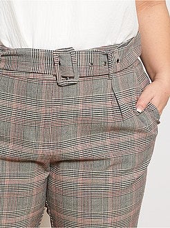 Pantalon imprimé avec ceinture - Kiabi