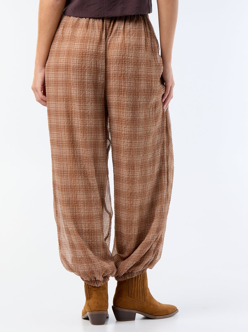 Pantalon imprimé bouffant pour femme Beige - Kiabi