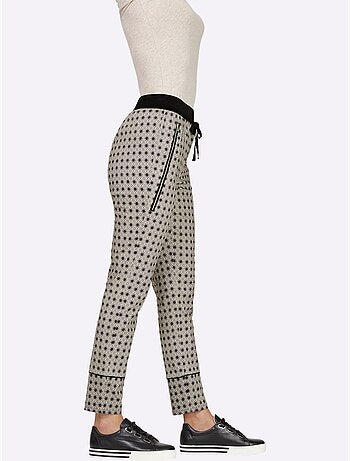 Pantalon imprimé ceinture élastique confortable - taille standard - helline