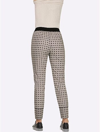 Pantalon imprimé ceinture élastique confortable - taille standard - helline