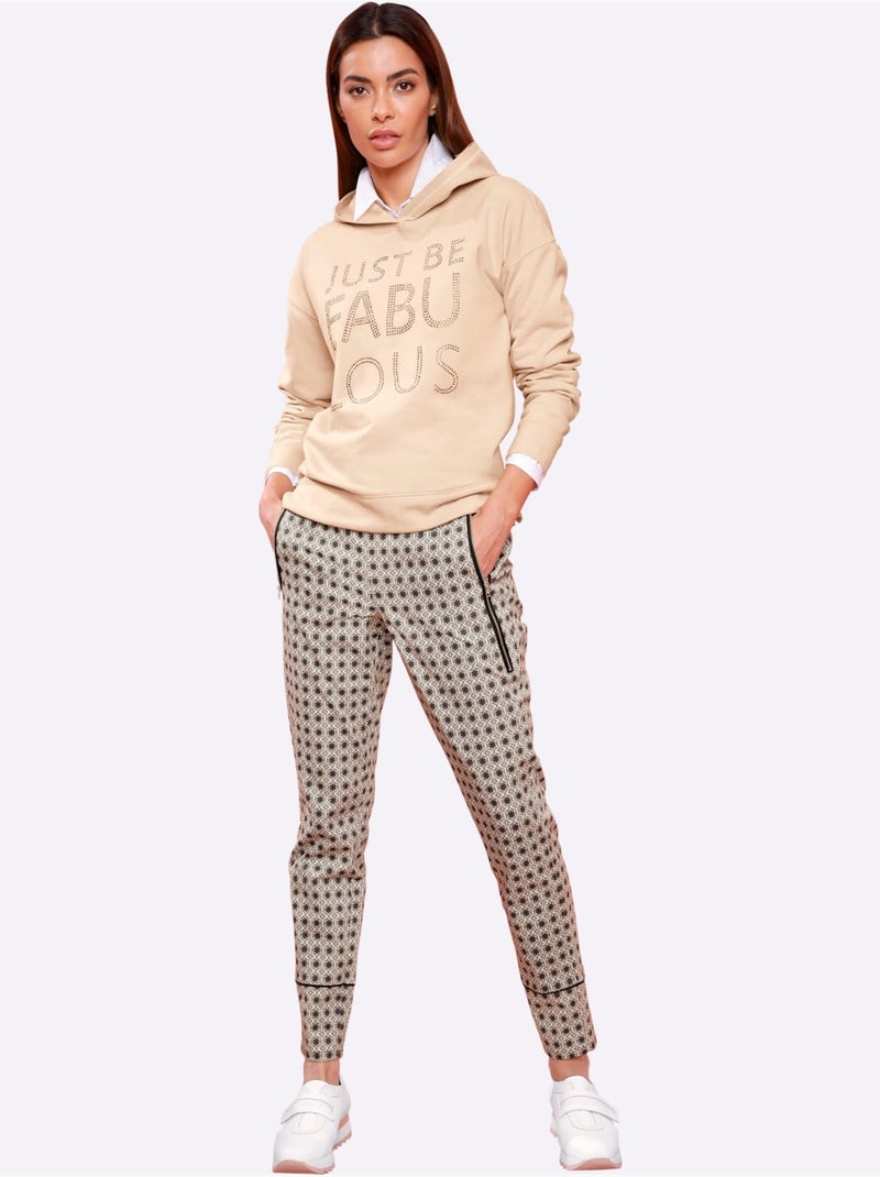 Pantalon imprimé ceinture élastique confortable - taille standard - helline Noir - Kiabi
