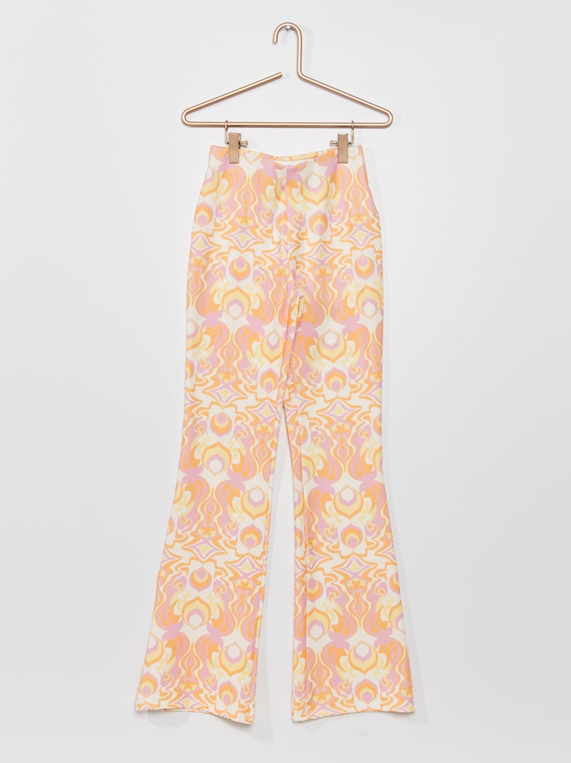 Pantalon imprimé coupe bootcut Orange - Kiabi