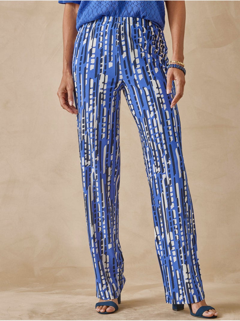Pantalon imprimé coupe large - daxon Bleu Multicolore - Kiabi