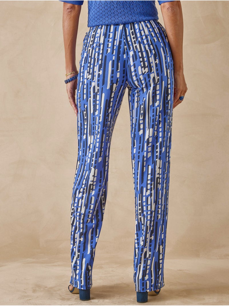 Pantalon imprimé coupe large - daxon Bleu Multicolore - Kiabi