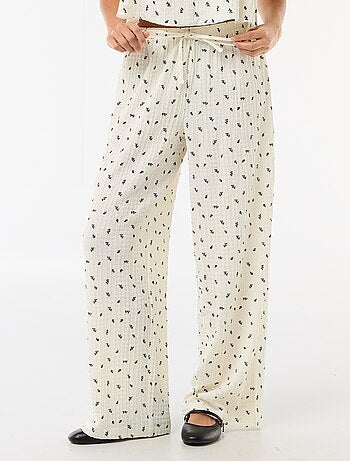 Pantalon imprimé en maille crinkle