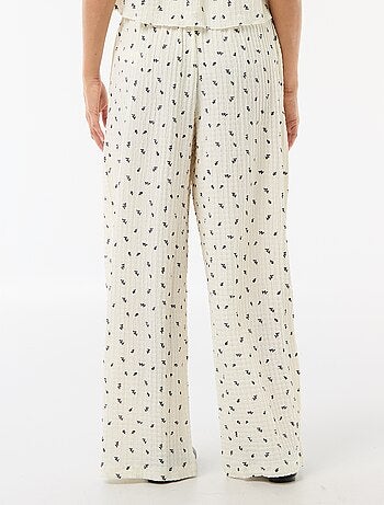 Pantalon imprimé en maille crinkle
