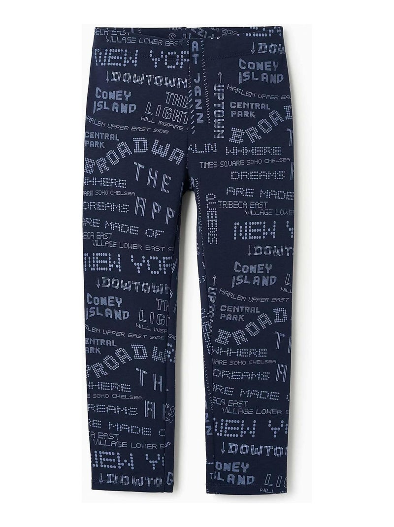Pantalon Imprimé et taille réglable NEW YORK Bleu foncé - Kiabi