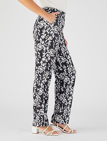 Pantalon imprimé ethnique pure viscose - Damart