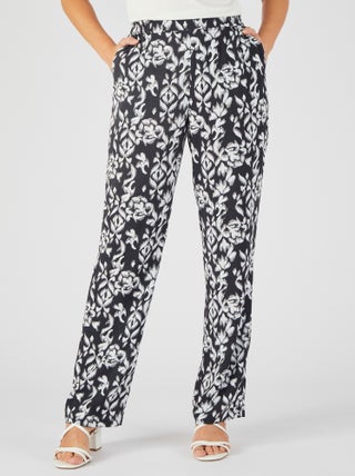 Pantalon imprimé ethnique pure viscose - Damart