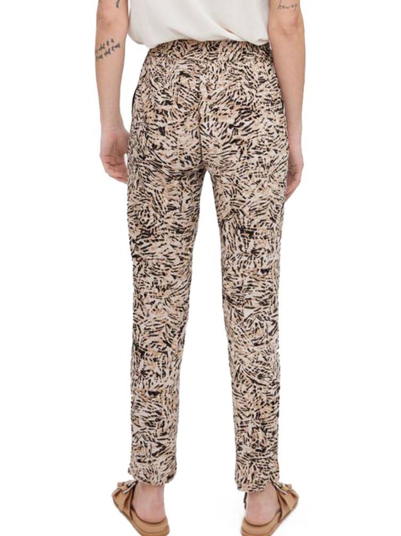 Pantalon Imprimé Femme Vero Moda Beige/Noir - Kiabi