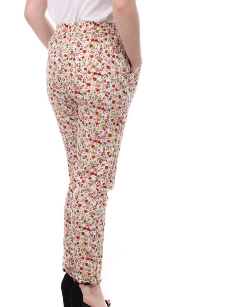 Pantalon Imprimé Floral Femme Vero Moda Blanc - Kiabi