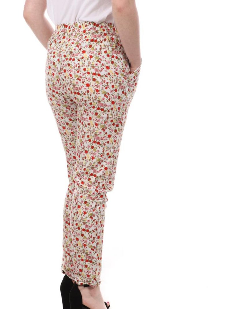Pantalon imprimé floral femme vero moda Blanc - Kiabi