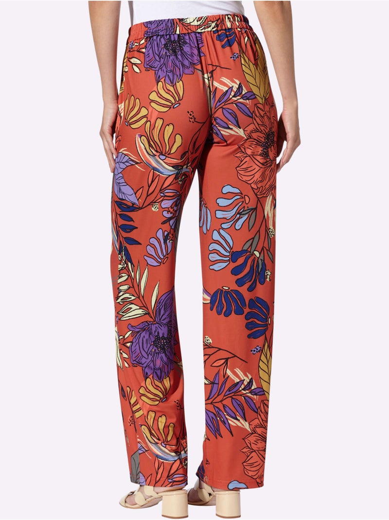Pantalon Imprimé Imprimé Floral - Taille Standard - Helline Terre cuite - Kiabi