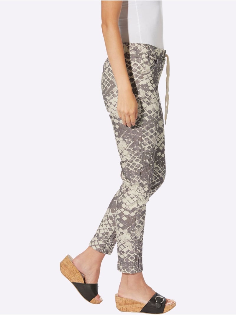 Pantalon Imprimé Imprimé Mode - Taille Standard - helline Blanc Gris - Kiabi
