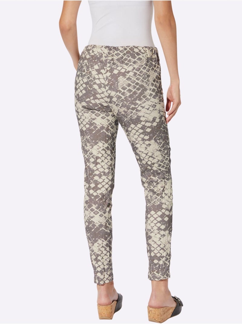 Pantalon Imprimé Imprimé Mode - Taille Standard - helline Blanc Gris - Kiabi