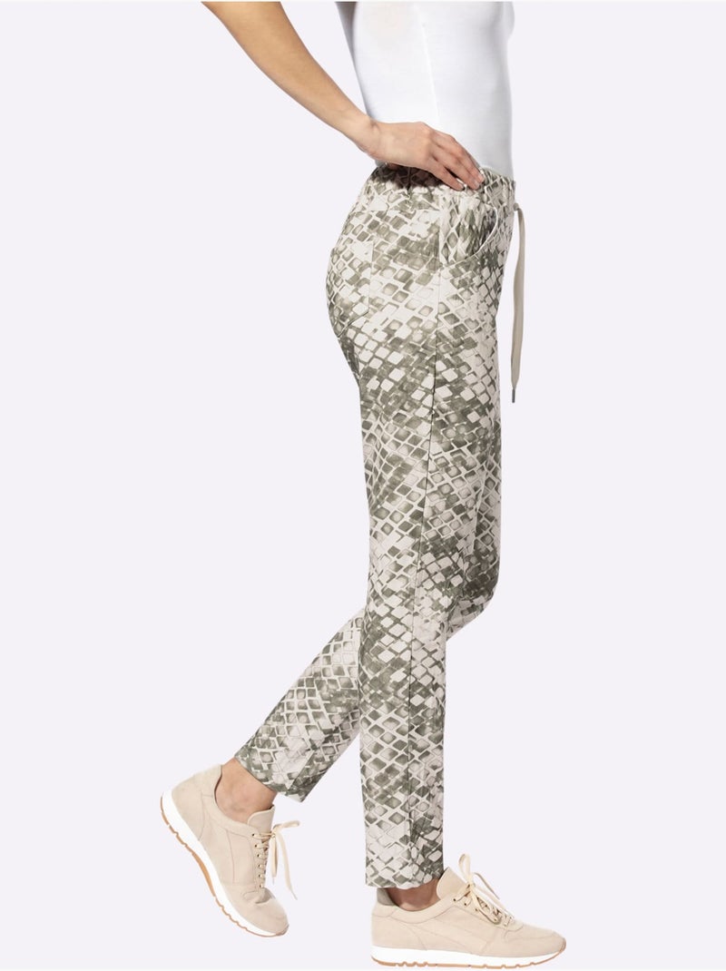 Pantalon Imprimé Imprimé Mode - Taille Standard - helline Blanc Kaki - Kiabi