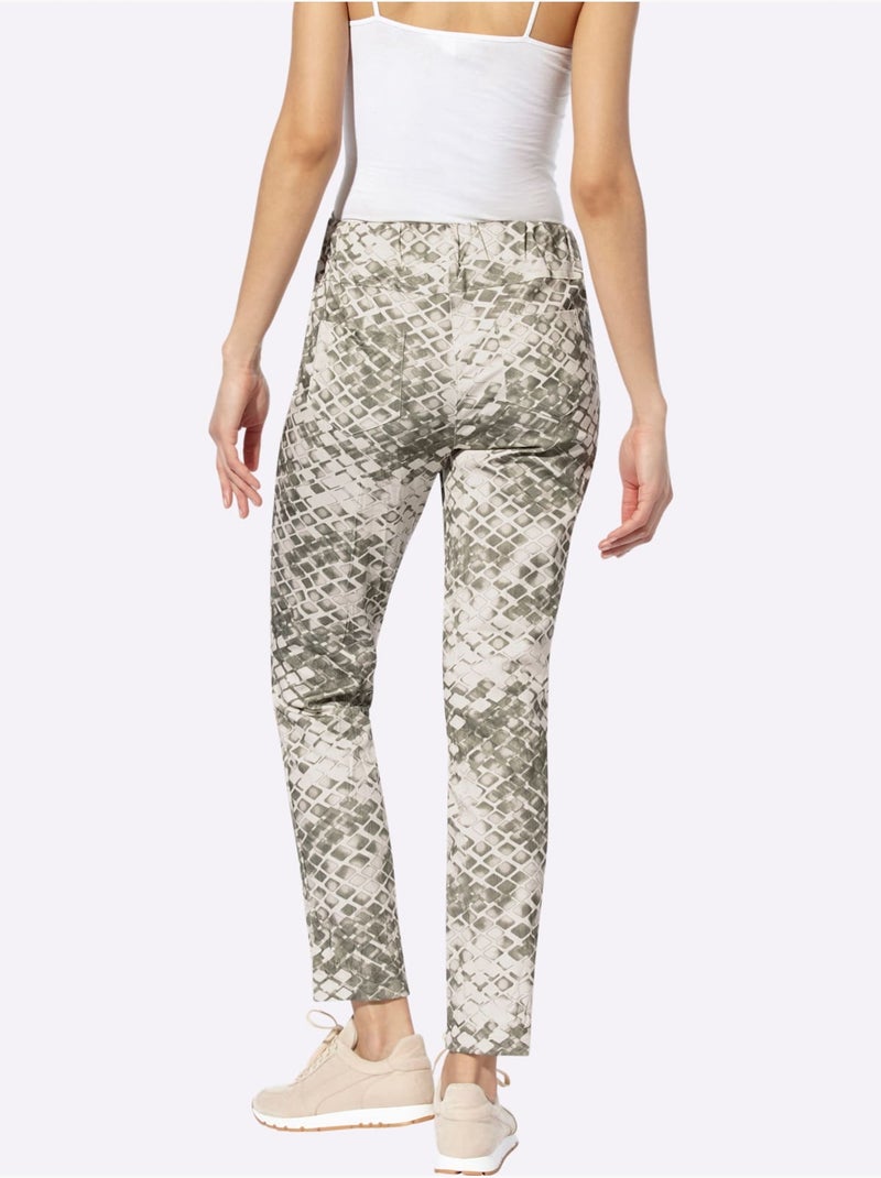 Pantalon Imprimé Imprimé Mode - Taille Standard - helline Blanc Kaki - Kiabi