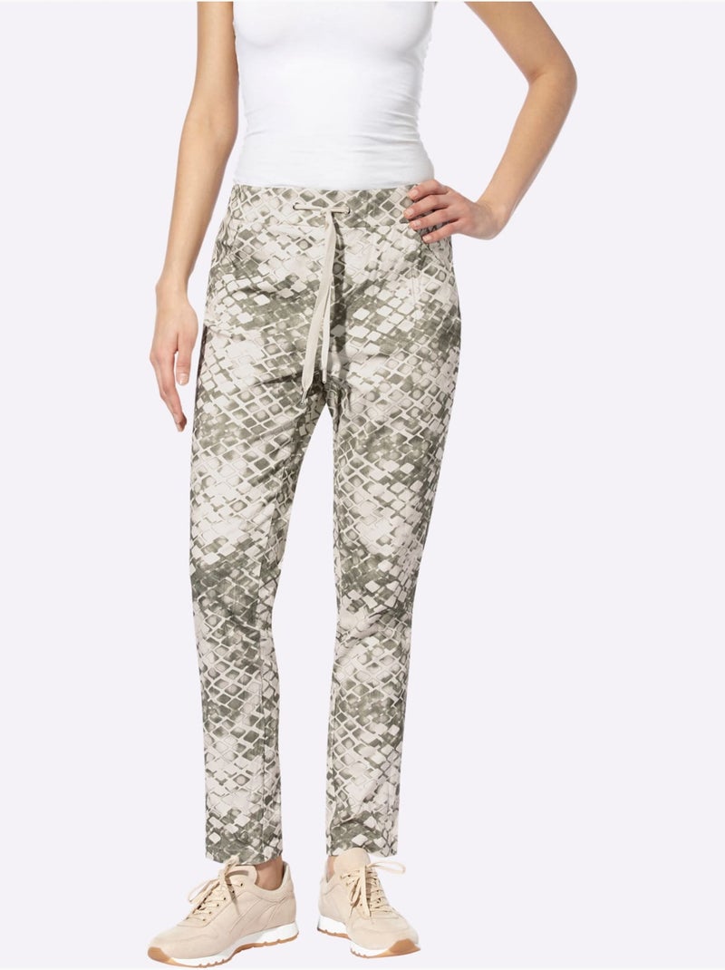 Pantalon Imprimé Imprimé Mode - Taille Standard - helline Blanc Kaki - Kiabi