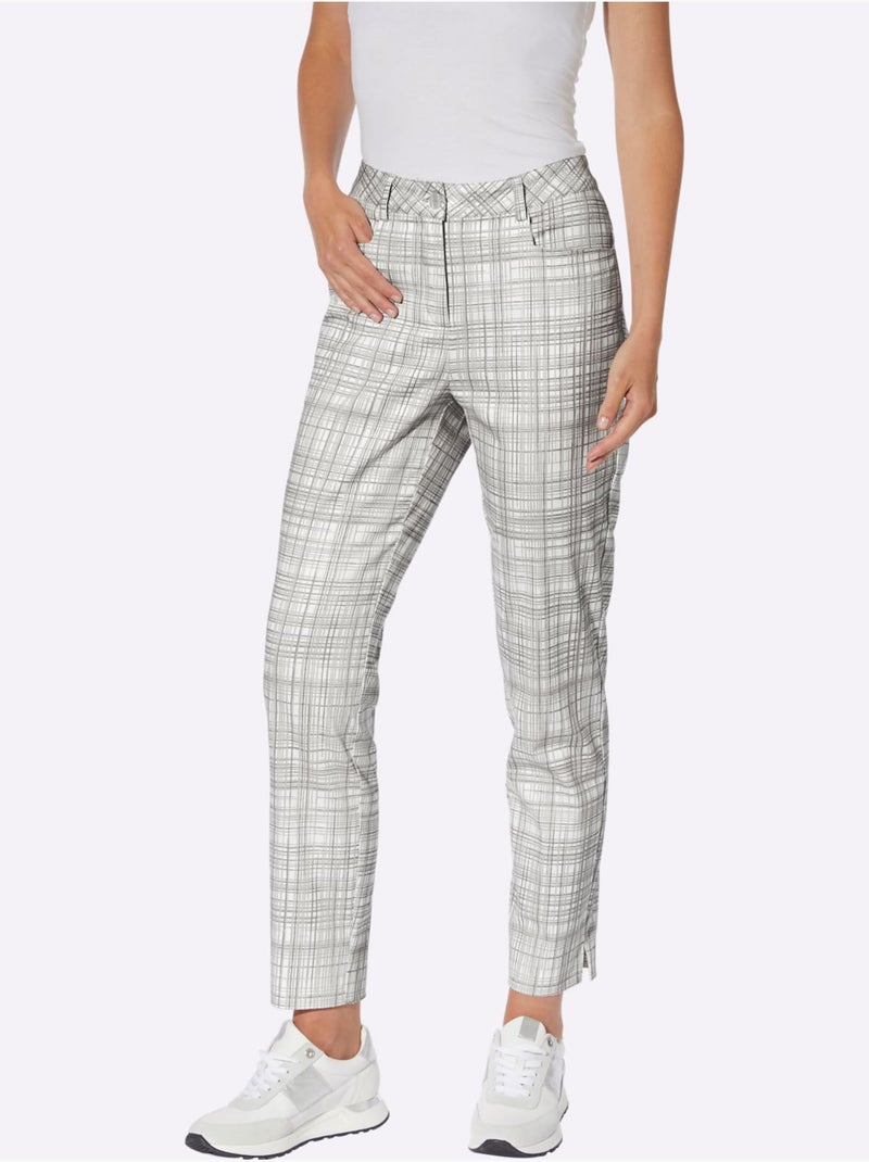 Pantalon Imprimé Imprimé Original - Taille Standard - Helline Blanc Gris - Kiabi