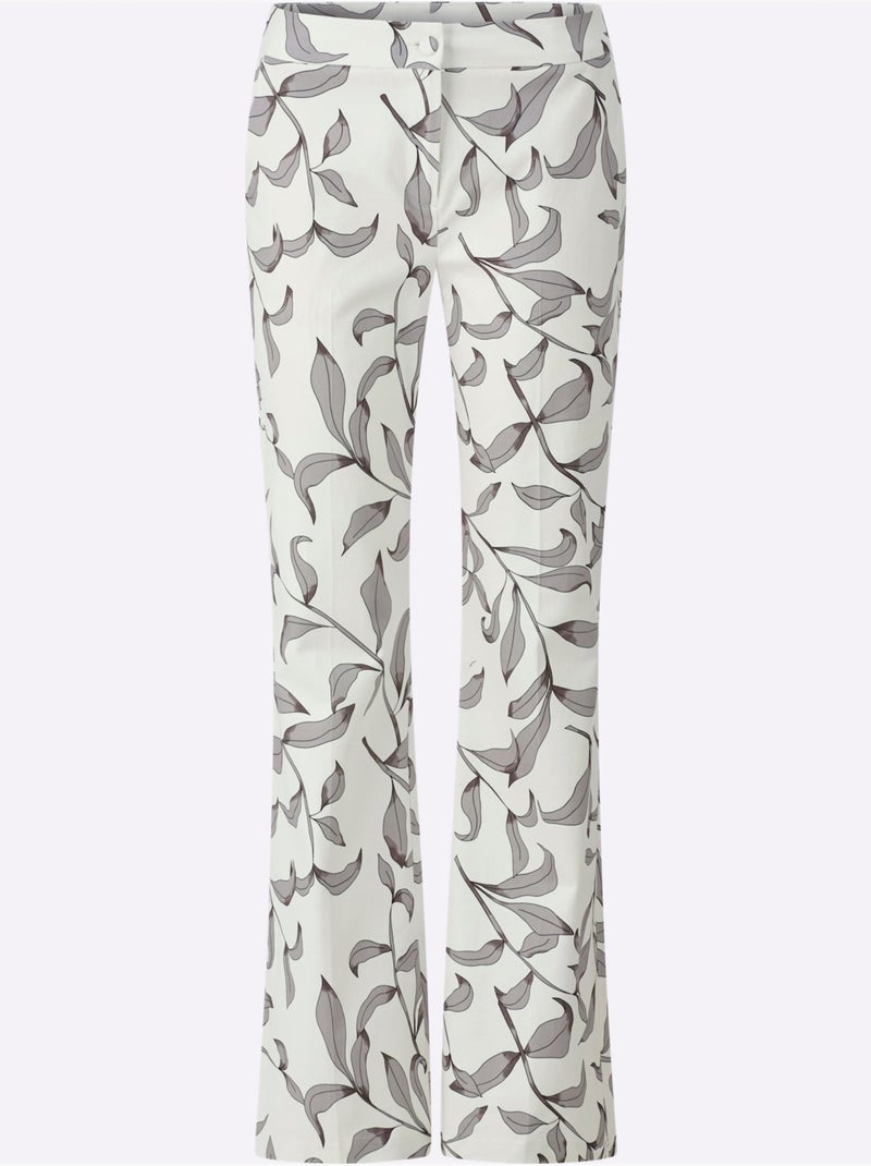 Pantalon Imprimé Légèrement évasé - Taille Standard - Helline Noir Ecru - Kiabi