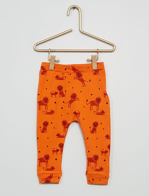 Pantalon imprimé 'Lion'                             orange 
