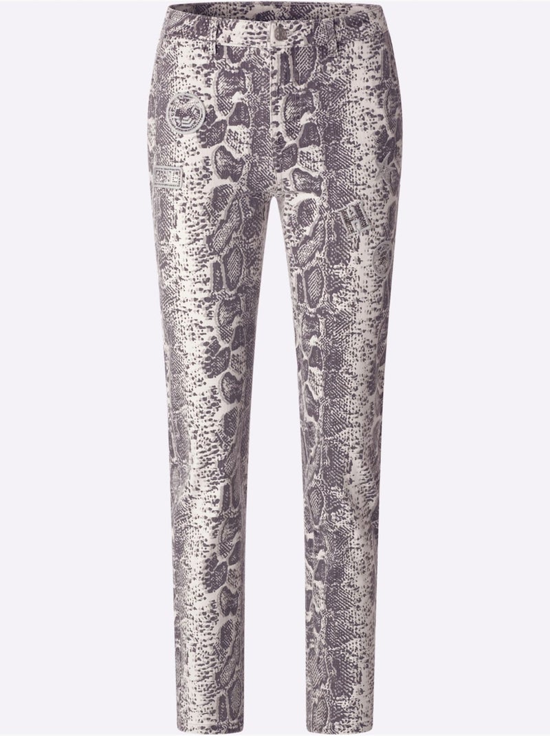 Pantalon imprimé motif animal tendance - taille standard - helline Gris clair - Kiabi