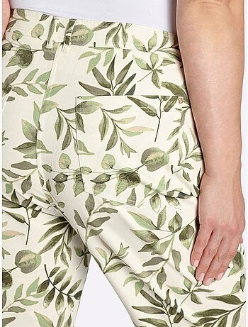 Pantalon Imprimé Motif Feuilles - Taille Standard - Sheego