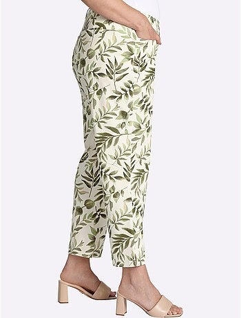 Pantalon Imprimé Motif Feuilles - Taille Standard - Sheego