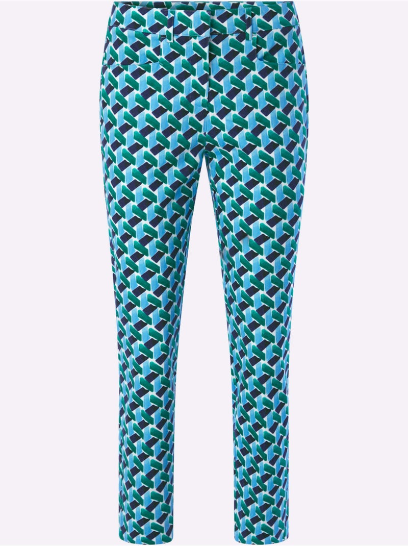 Pantalon Imprimé Motif Graphique - Taille Standard - Helline Bleu Vert clair - Kiabi