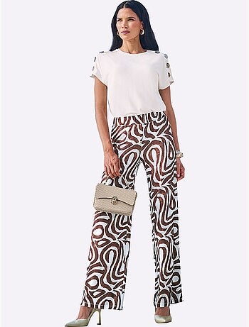 Pantalon Imprimé Motif Imprimé Exclusif - Taille Standard - Helline