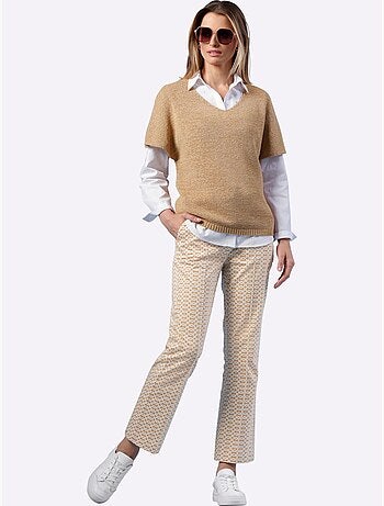 Pantalon Imprimé Nervures Affinantes - Taille Standard - Helline