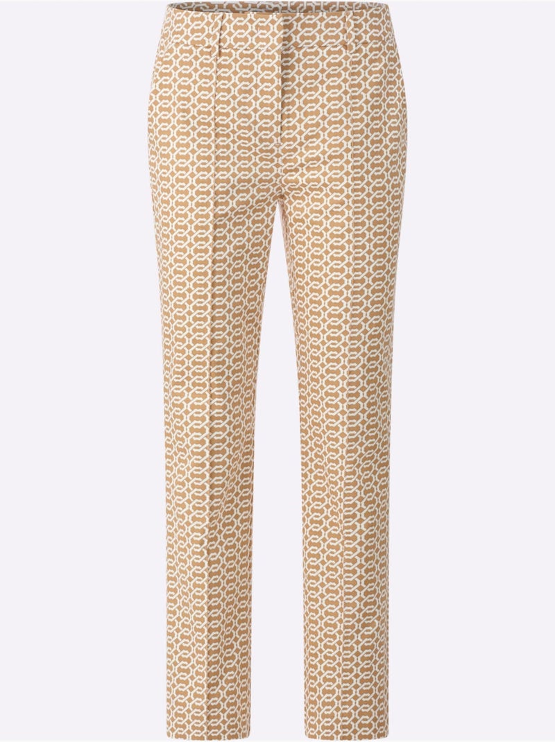 Pantalon Imprimé Nervures Affinantes - Taille Standard - helline Blanc Marron - Kiabi