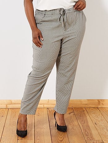 Pantalon imprimé pied de poule - Kiabi