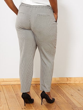 Pantalon imprimé pied de poule - Kiabi